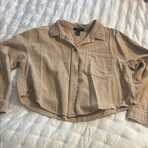 Forever 21 Beige Corduroy Button-Down Shirt